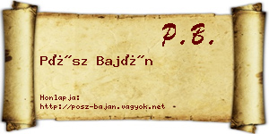 Pósz Baján névjegykártya